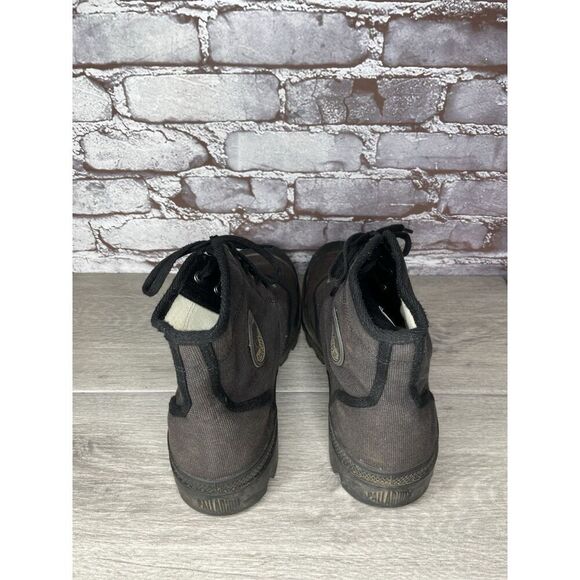 Palladium Black Canvas Fabric Turn Down Lace Up Combat Boots Men Sz 12M US/46EU main image 15